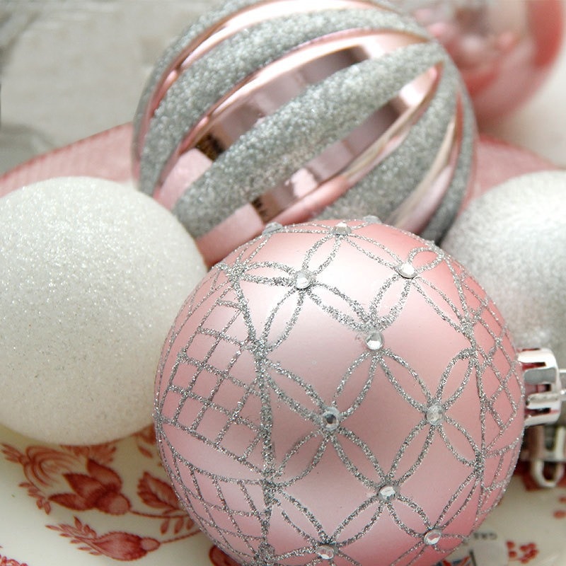 4 stuks Glittering Decoratieve Opknoping Kerst Bal Ornamenten Kerstballen Xmas Tree Hangers Party DecorationsCMMA