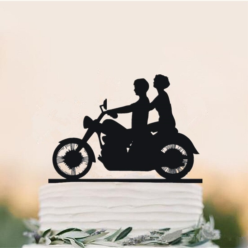 gemischt Lustige Stil Motorrad Paar Hochzeit Kuchen Deckel Acryl Braut Und Bräutigam Kuchen Deckel Herr & Frau Fahrrad Kuchen Deckel: Stil 11