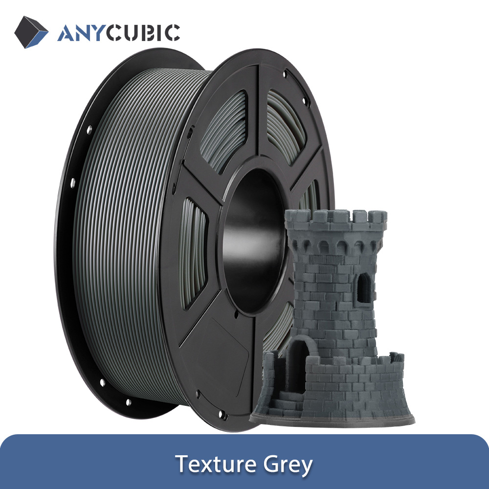 ANYCUBIC 3D Printer Multicolor Filament PLA 1.75mm 1kg/Roll Plastic Rubber Consumables Material For FDM 3D Printer Kobra 2 Pro: GRAY