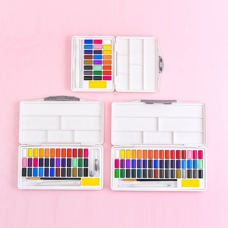 Macaron Style Solid Watercolor Pigment Set 24/36/4... – Grandado