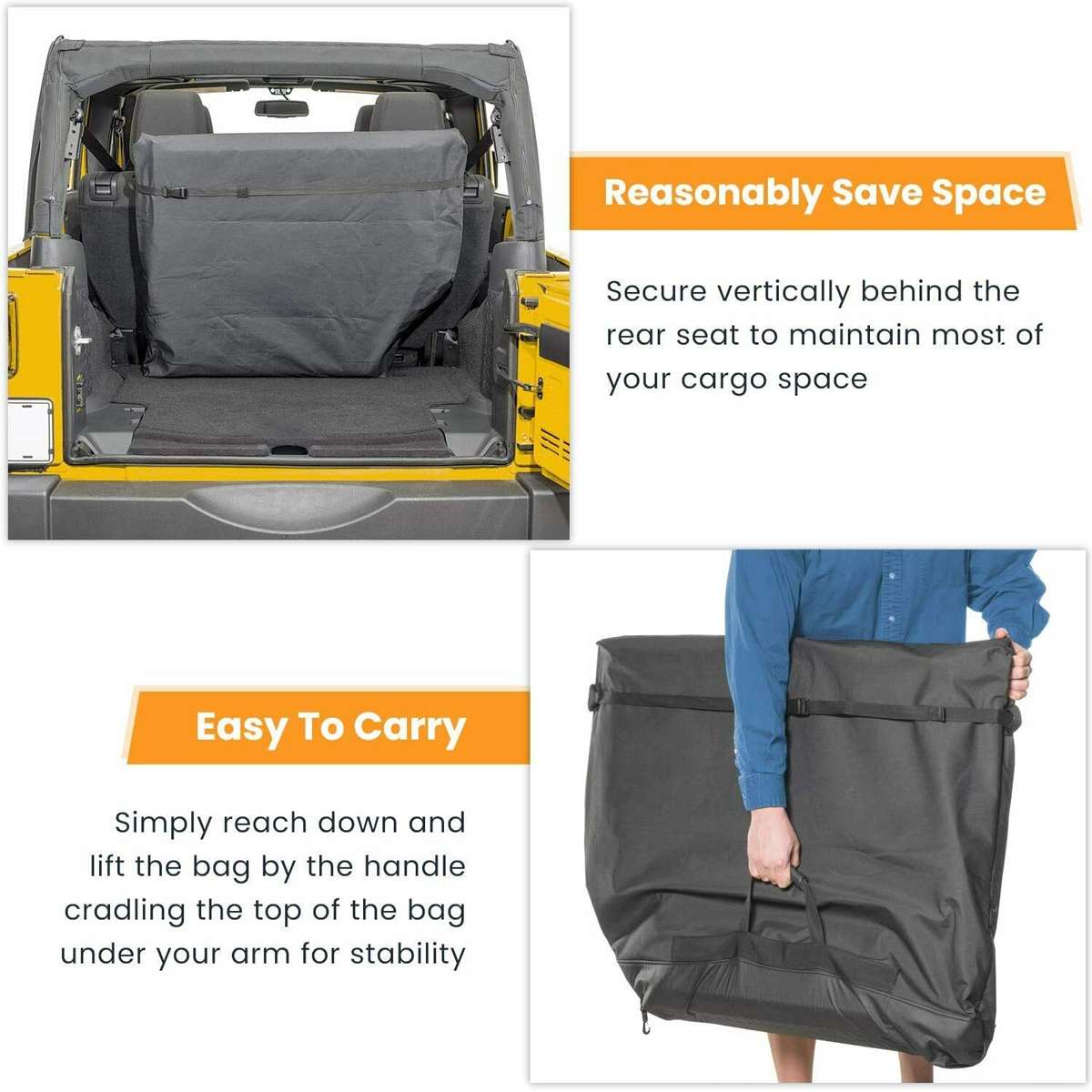 1PCS Freedom Panel Hard Storage Bag Carrying Case with Grab Handle For Jeep For Wrangler JK JL 2007