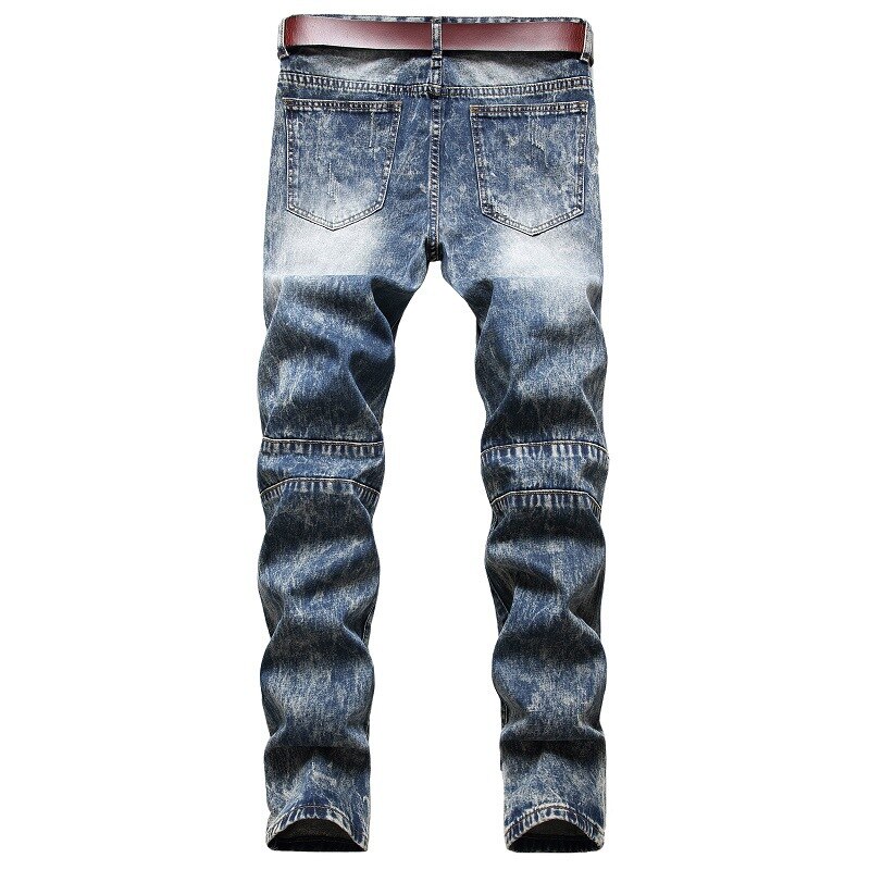 Hommes déchiré jean long denim hommes automne/hiver pantalons décontractés coton trou ruine jean pour homme grande taille
