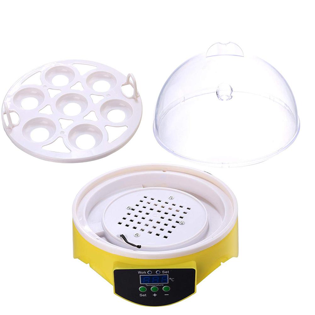 Mini 7 Egg Incubator Poultry Incubator Brooder Digital Temperature Hatchery Egg Incubator Hatcher Chicken Duck Bird Pigeon