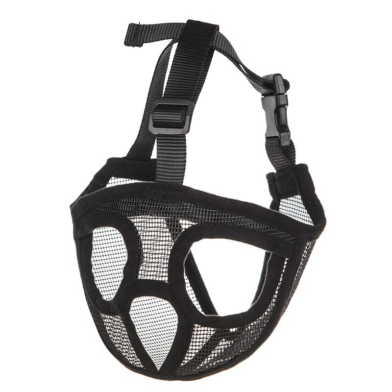 Muselière pour petit chien bouledogue français, panier de souris, respirant, laisse, fournitures de harnais: Black Muzzle / L Neck48-62cm
