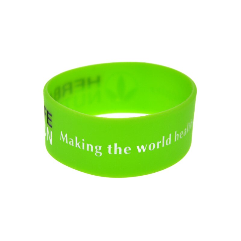 Obh 25 Stuks 1 Inch Brede Zwarte En Groene Maken De Wereld Gezonder En Gelukkiger Siliconen Armband