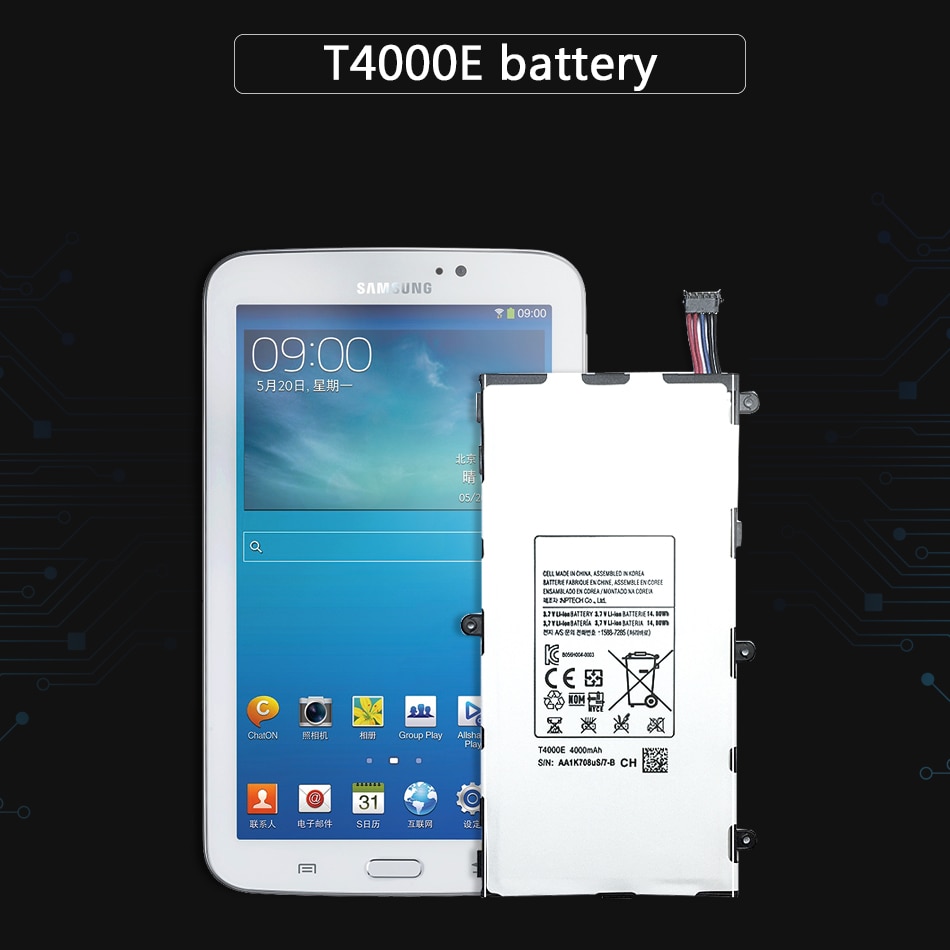 KiKiss 4000mAh Vervangende Batterij T4000E Voor Samsung Galaxy Tab 3 7.0 SM T210 T211 T215 GT P3210 P3200 SM-T210 SM-T211 T217