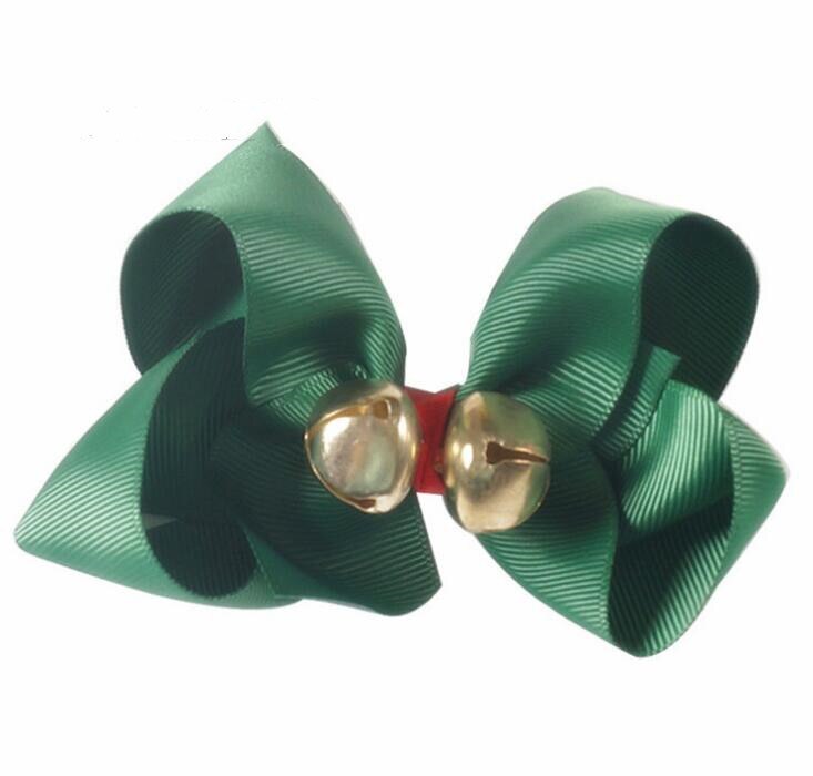 4INCH Christmas Bell Children Bow Hairpin Festive Girl With Buckle Hair Clip for Girls hair accessories