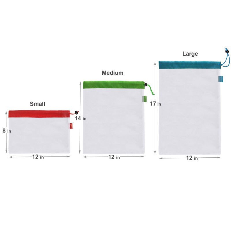1Pc Herbruikbare Tassen Boodschappentas Herbruikbare Groenten Katoenen Netje Produceren Tassen Eco Keuken Fruit Groenten Tassen Koord