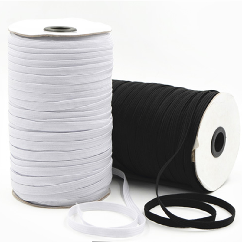 3/5/6/8/12mm, 100/200 yardas, cinta elástica de costura de alta elasticidad, banda elástica de Spandex, cinta de ajuste de tela de coser bricolaje, accesorios de ropa