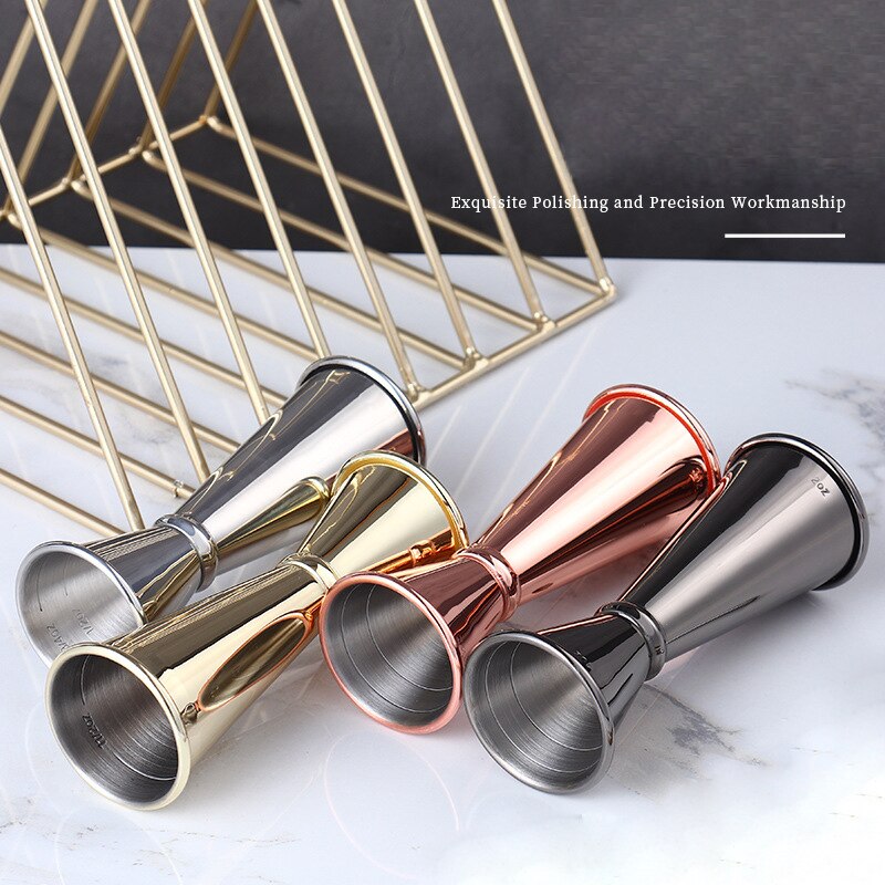 Stainless Steel Double-head Measuring Cup Pouring Measure for Home Hotel Bar Supplies
