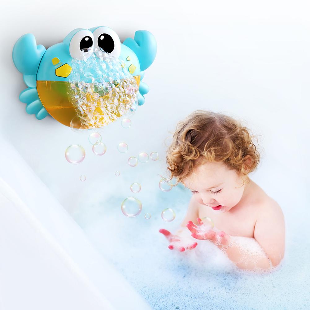 Cartoon Crab Bubble Machine Music Bubble Maker Blower Automatic Baby Bath Shower Toy Bathtub Soap Machine for Children