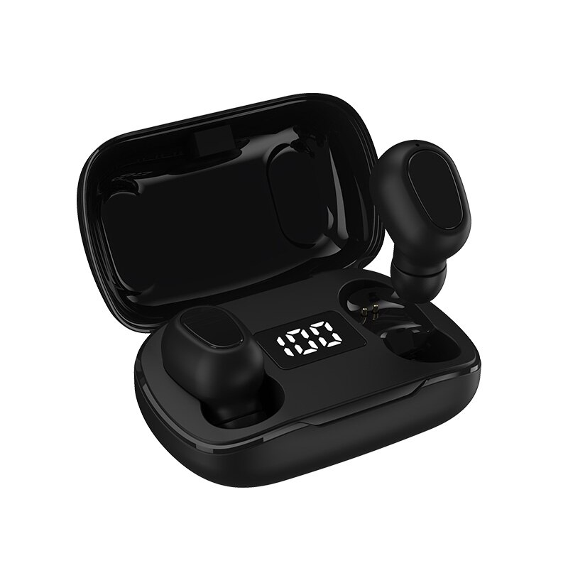 Bluetooth Earphone Headset 5.0 Tws L21 Pro Stereo Wireless Earbuds Headphone Charging Box Holographic Sound Android iOS IPX5: TWS-L21 Pro Black