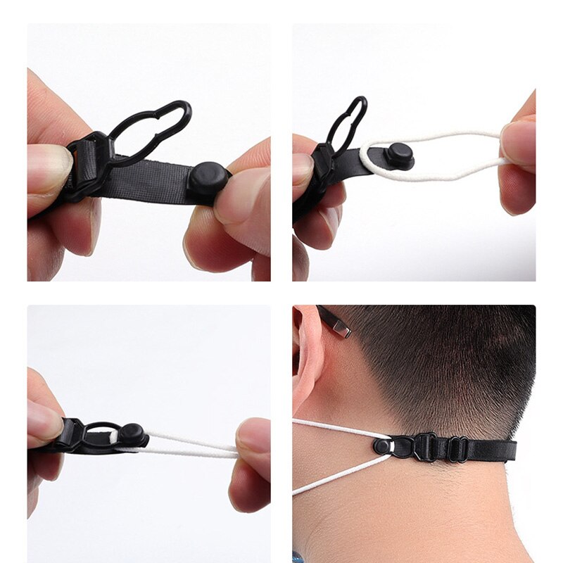 Masque anti-douleur à crochet, Extension, Bandage, soulage la douleur des oreilles, ceinture d'extension, masque unisexe, corde d'oreille, lanière de masque réglable, 10 pièces
