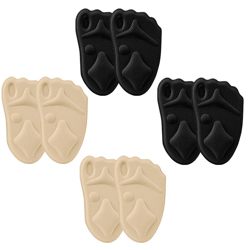 4 Pairs Ademend Non-Slip Half-Size Pad Hoge Hakken Anti-Pijn Voetzool Pad Voor Reizen werken Thuis