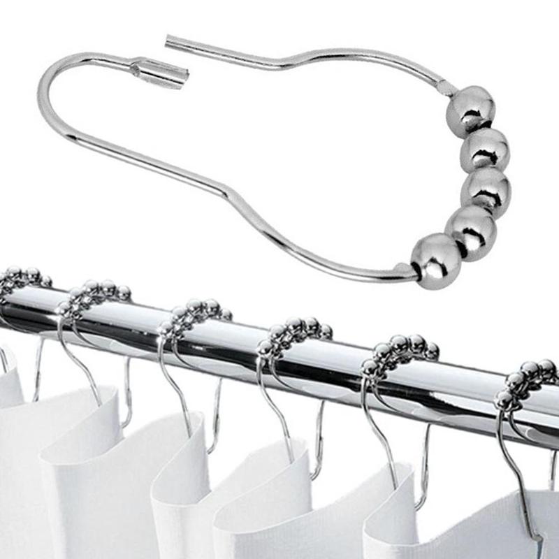 10 st rullboll duschkrokar fönster badrumstillbehör typ kalebass krok metallspänne rost hiss typ duschdraperi krok