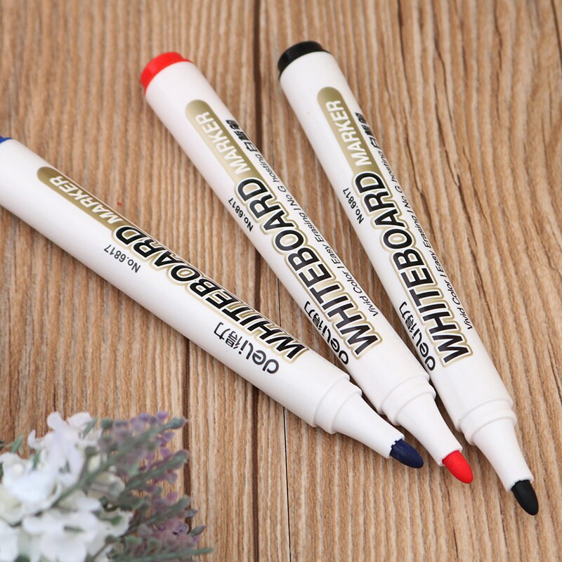 3Pcs Erasable Whiteboard Marker Pen Liquid Type Black Blue Red School Class Home Teaching Kids Drawing Office Meeting 6817