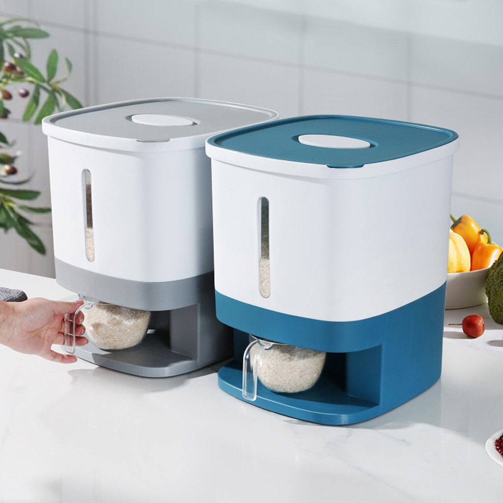 Rice Storage Container Plastic 10kg Multipurpose Cereal Container Bin Bin Dry Food Storage Container