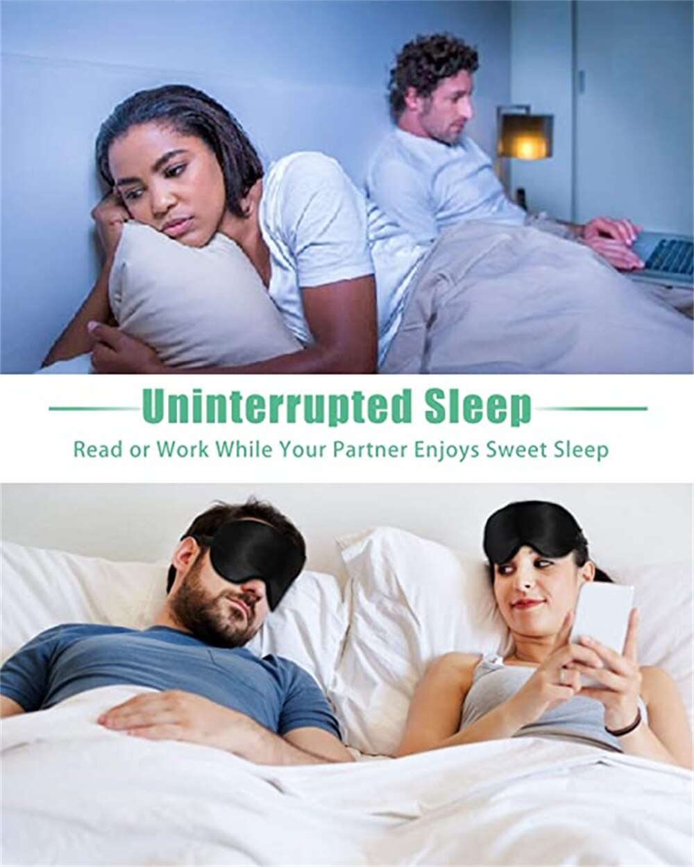 100% Natural 19 Mulberry Silk Sleep Eye Mask Sleeping Smooth Soft Eye Sleep Shade Cover with Elastic Adjustable Strap Blindfold