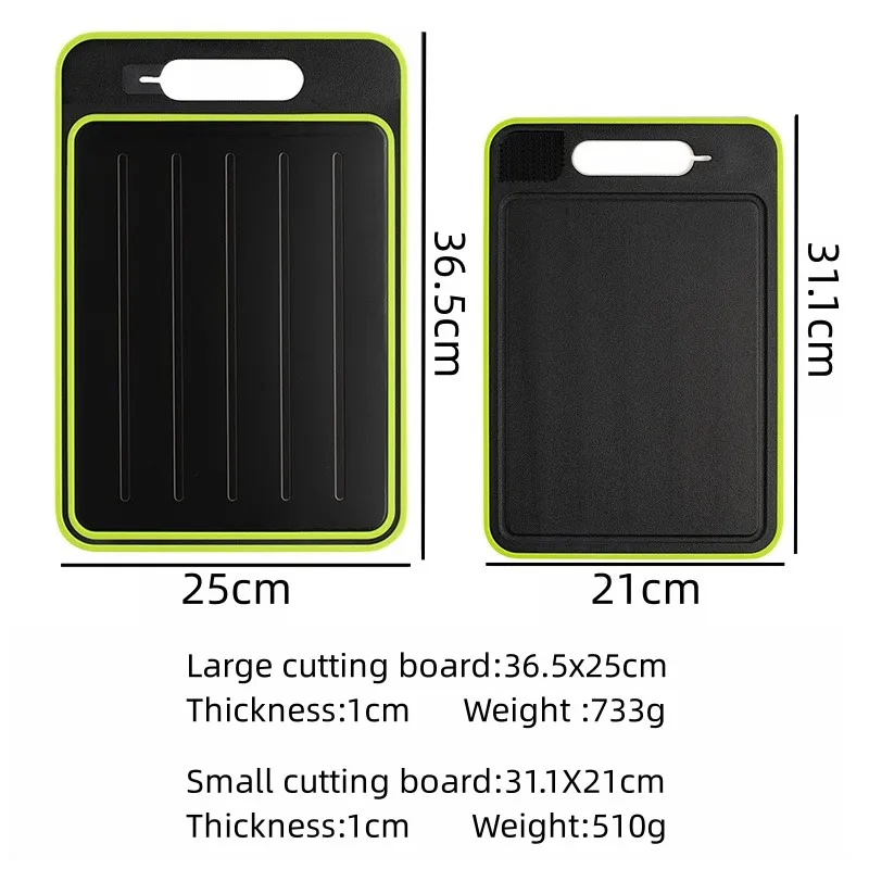 Multi-functional thickened double-sided cutting board, household kitchen accessory cutting board, fruit and meat cutting board