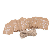 50 stks/pak Trouwkaarten Kraftpapier Card Bruiloft Aankondiging Party Kaart Liefde Dank U Kaarten Uitnodiging Tag Ambachten