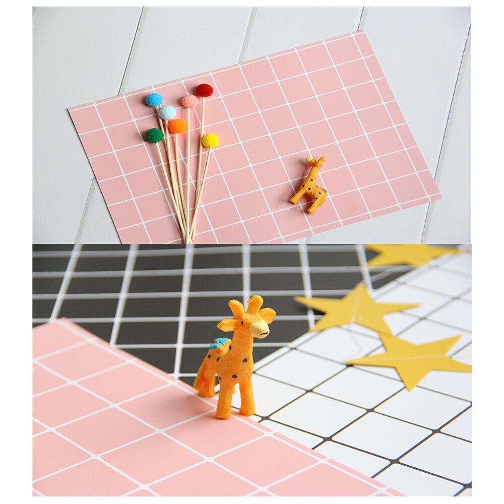 1PC Double-sided Plaid Grid Card Simple Retro Photo Prop Photography Background Paper Studio Desktop Backdrop Paper