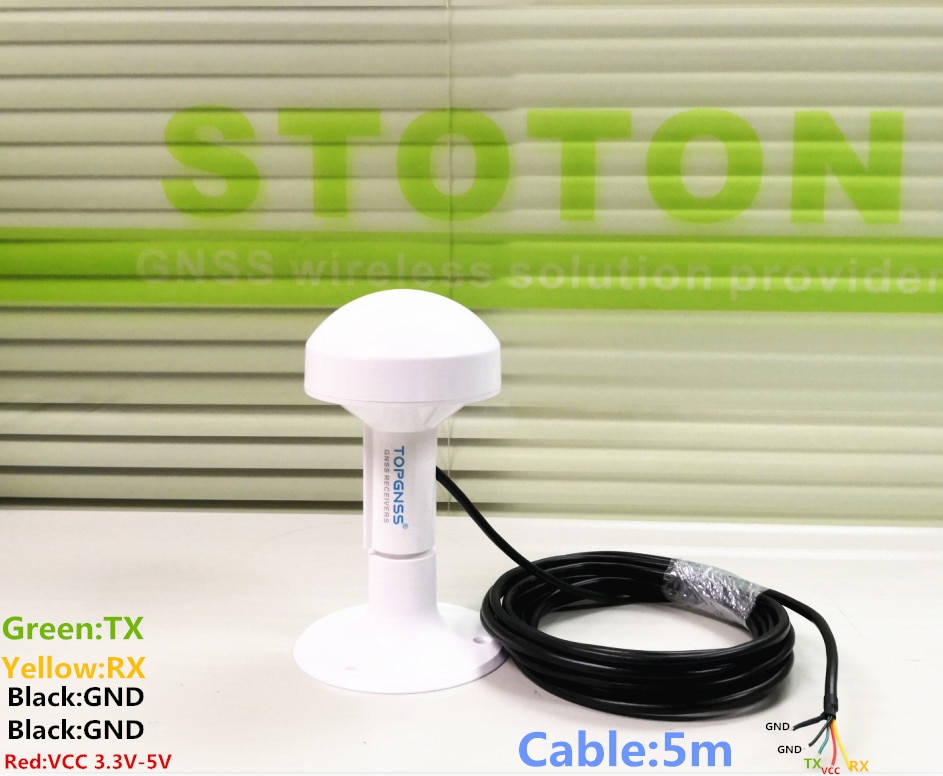 TOPGNSS tasa de baudios 4800 voltaje 5V cable de 5 metros Módulo de Antena del receptor GPS marino RS232, NMEA 0183