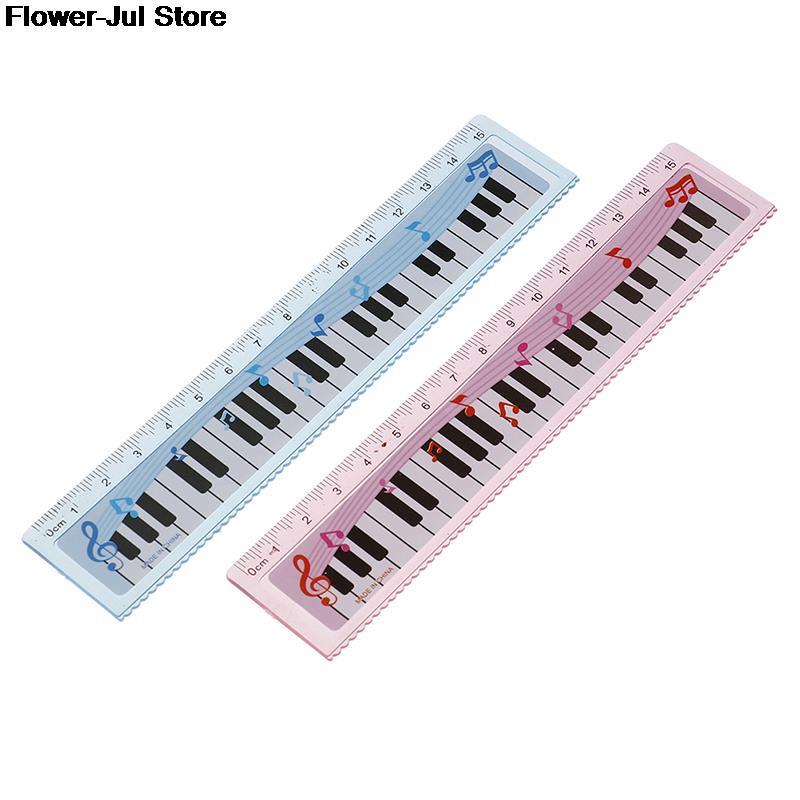 1pc Ruler 15cm Cute Cartoon Piano Musical Note Ruler bookmarks School Student Ruler ruler color random