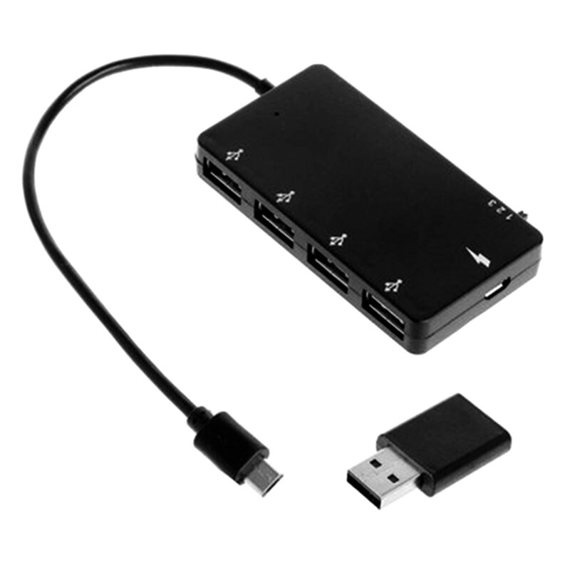 1 Set Micro-USB OTG 4 Ports Hub Power Supply Adapter Cable for Smartphone Tablet High Speed