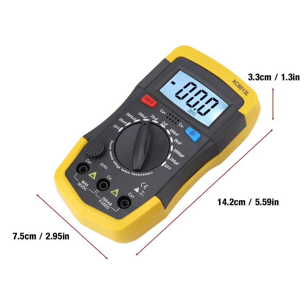 LCD Digital Capacitance Meter Capacitor Tester mF uF Circuit Measure Gauge .