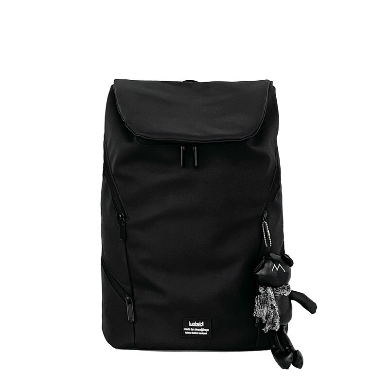 Unisex-trendrucksack, schlichter, robuster herrenrucksack, wasserabweisend beschichtet, reiserucksack, lässiger schulrucksack für herren: Schwarz-g