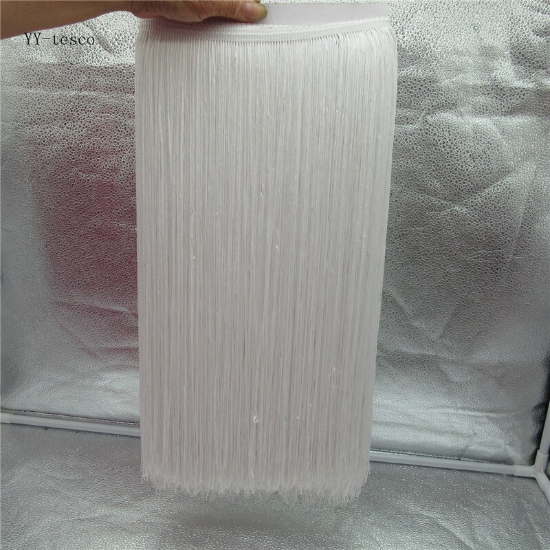 Yy-tesco 1 metrów 100 CM długi koronki Fringe wykończenia poliester Tassel Fringe przycinanie Latin sukienka etap ubrania akcesoria taśma koronkowa: white