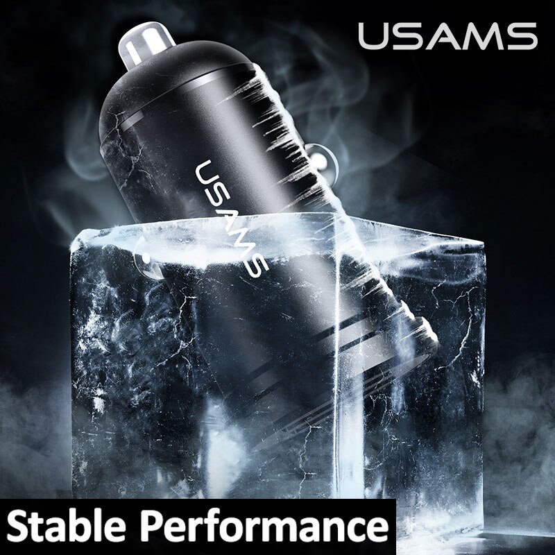 Usams Dual Usb Car Charger Voor Telefoon 2.4A Snelle Mobiele Telefoon Oplader Adapter Voor Iphone 11 Pro Samsung Huawei Auto telefoon Oplader