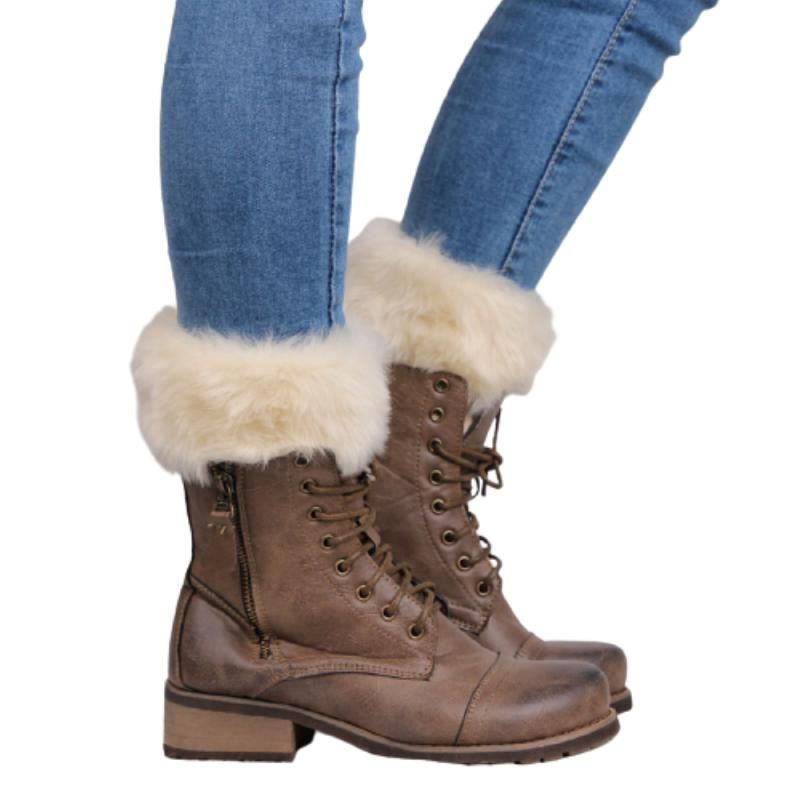 Scandinavische Stijl Warme Voet Warmers Winter Comfort Sokken Nieuwjaar Korte Nep Bont Lijn Mode Martin Laarzen Voet Accessoires