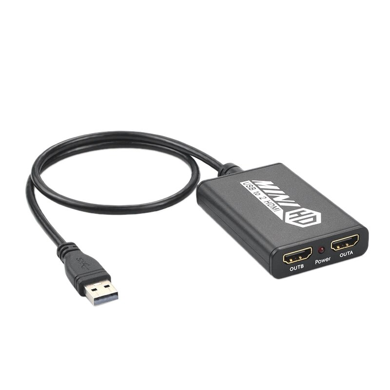 Usb3.0 Naar Dual Hdmi Adapter 1080P @ 60Hz Uitgang Voor Windows7/8/8.1/10,,Chromebook,Desktop,Laptop,Monitor,Projector