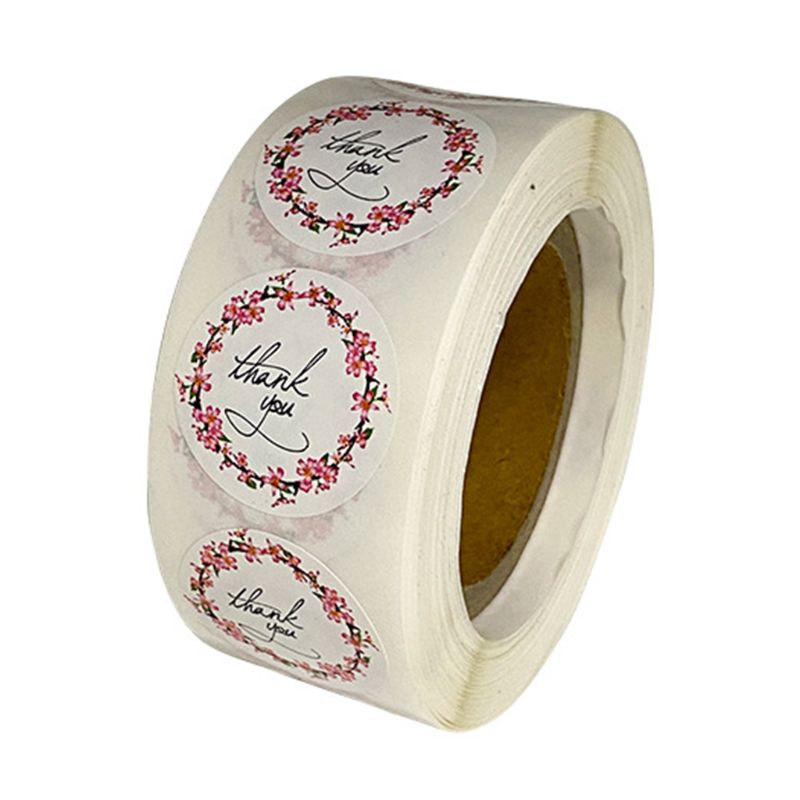 500 Pcs / Roll Sealing Sticker Labels Happy Sticky Stickers Baking Paper K4UA: 9FF202077