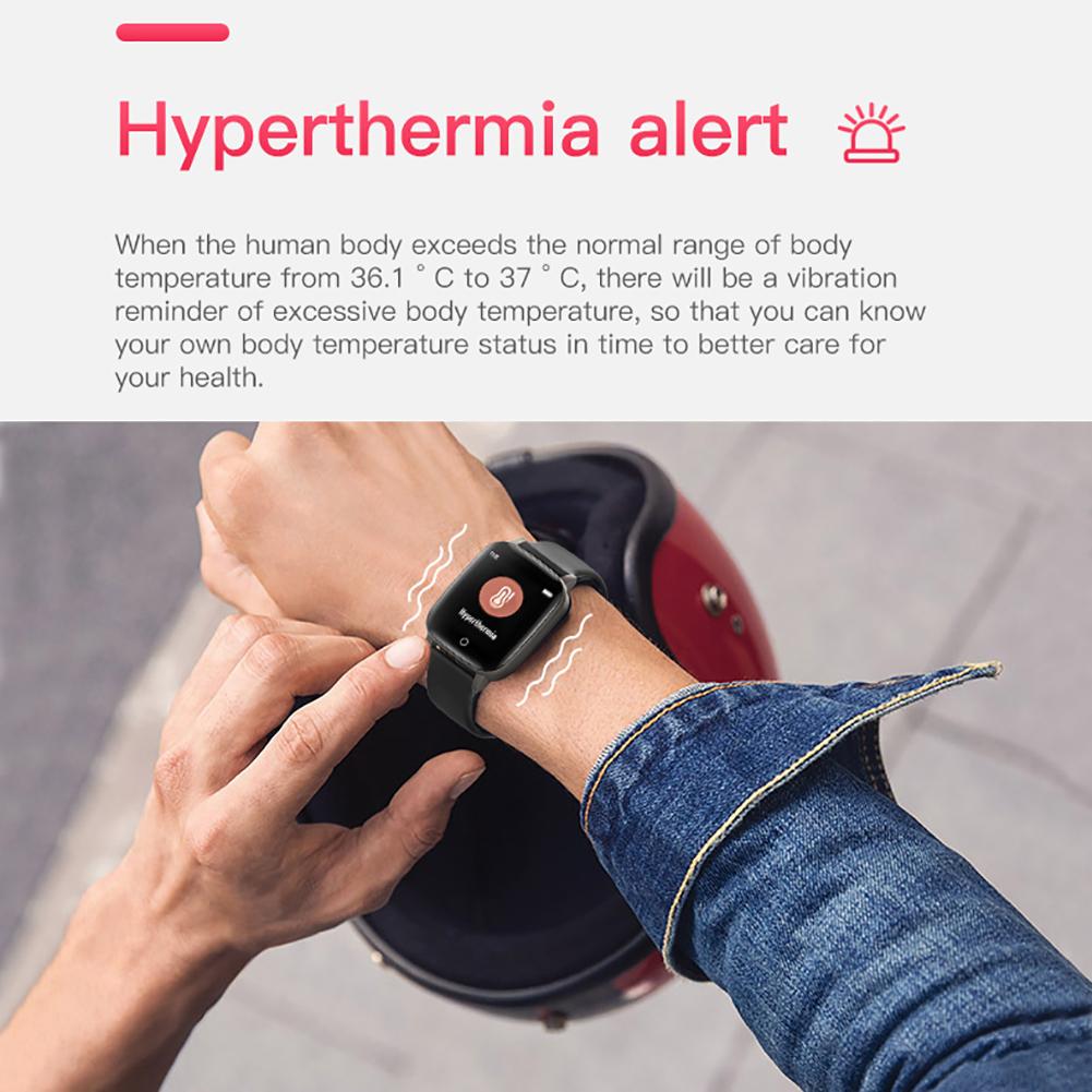 Smart Watch With Body Temperature Measurement Heart Rate Blood Presure Call Reminder Fitness Tracker Watch For Android IOS