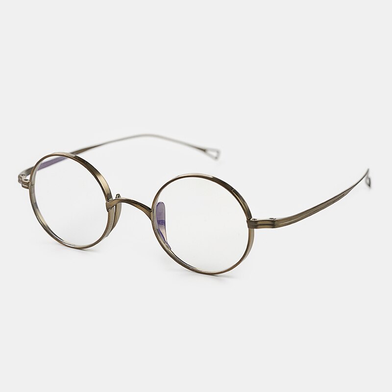 Gafas redondas de titanio para hombre y mujer, montura de gafas Retro Vintage, de de lujo, graduadas, para Miopía: 1