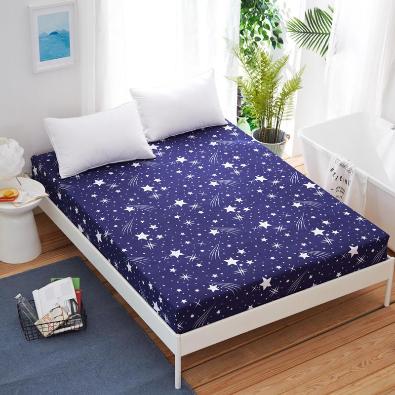 Product Fitted Sheet Night sky Bed Sheets Protector Queen King Single Size Bedsheet With Elastic(No Pillowcase)