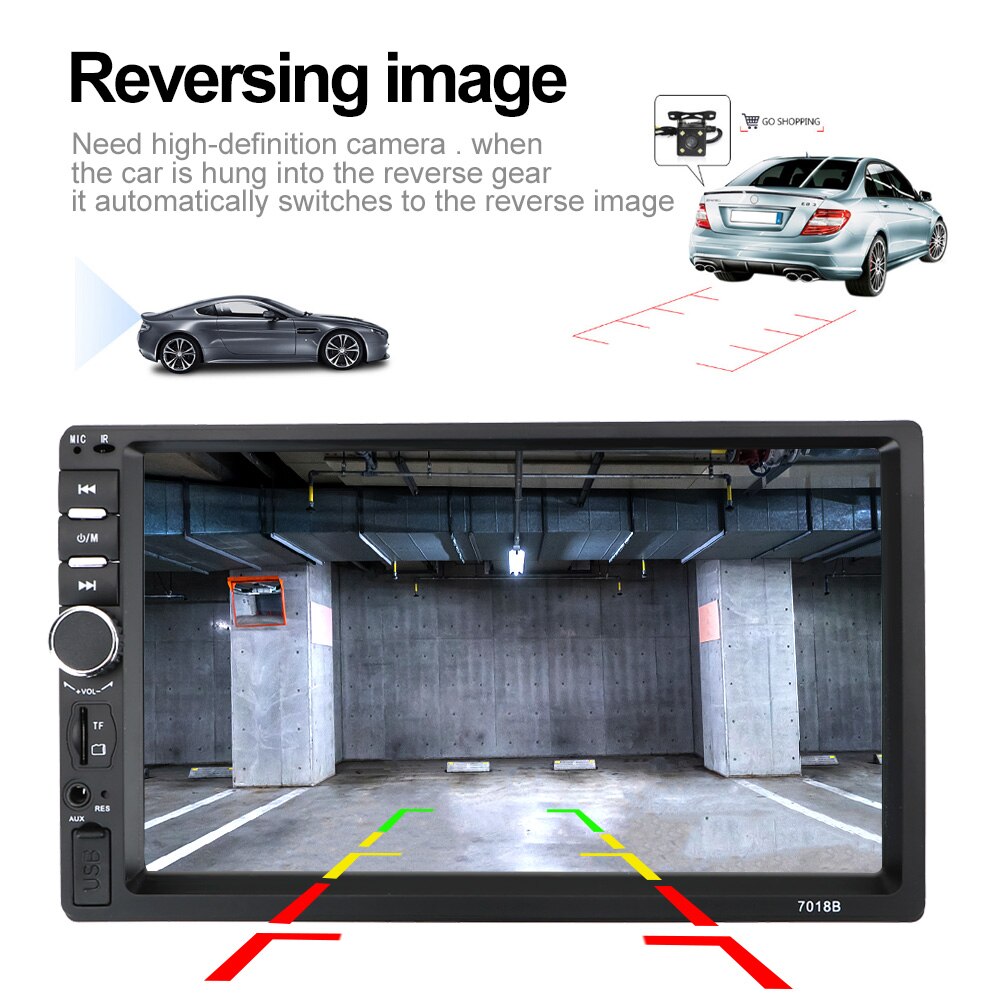 Bilradio 2 din  hd 7 " autoradio multimediaspelare 2 din pekskärm auto audio bilstereo  mp5 bluetooth usb tf fm kamera