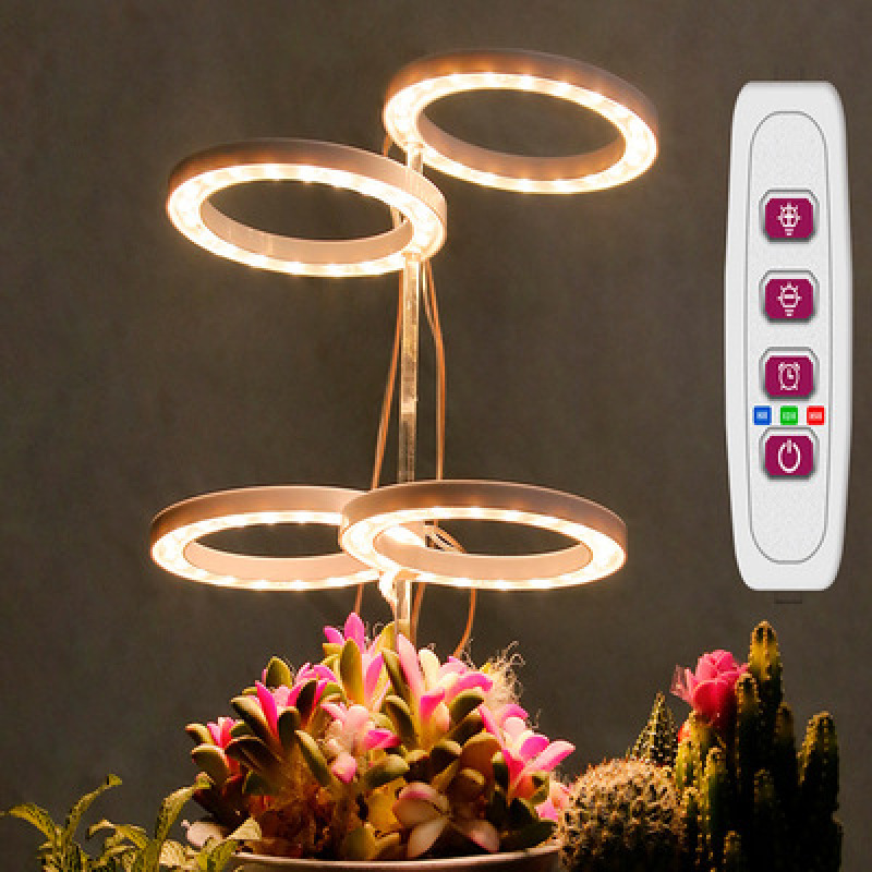 LED plant growth light full spectrum angel ring indoor potted household timing dimming succulent plant fill light