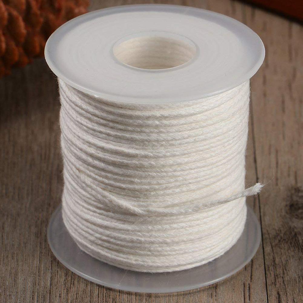 61M/200ft White Candle Wick Cotton Candle Woven Wick Wax Core Spool DIY Handmade Candle Making Material Oil Lamps Wick