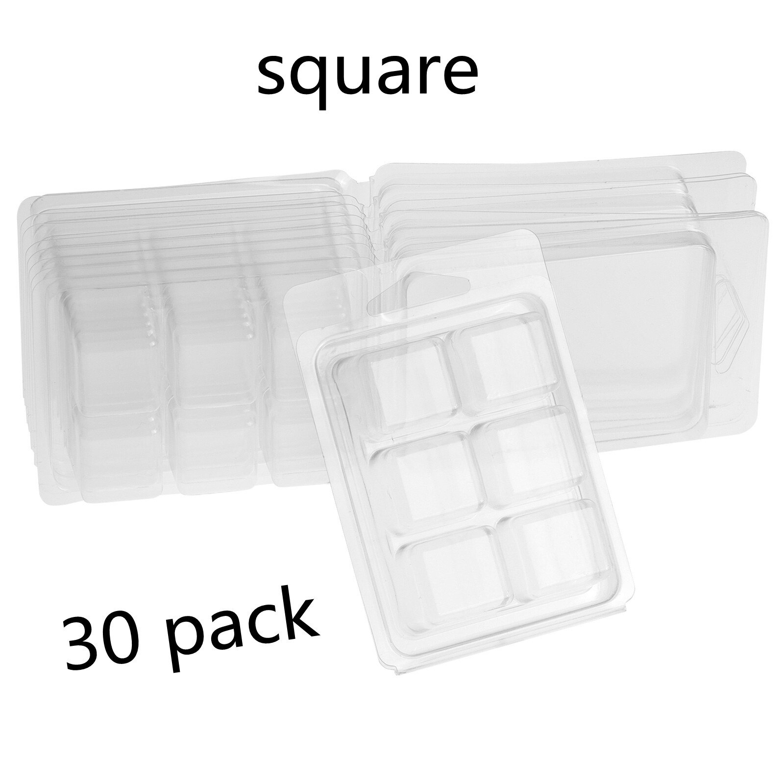 Behogar Wax Melt Molds 6-Cell Round Clear Plastic Clamshells Tray Containers for DIY Candle Handmade Soaps Making Supplies: C 30