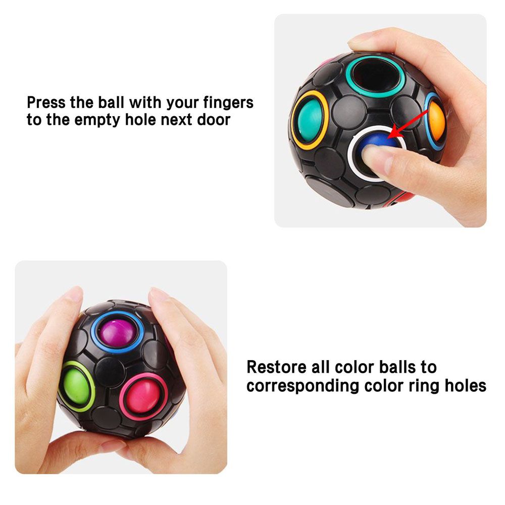 Antistress Stress Relief Cube Rainbow Ball Puzzles Football Cube Funny Hand Game Brain Teaser Educational Fidget Toys For Kids
