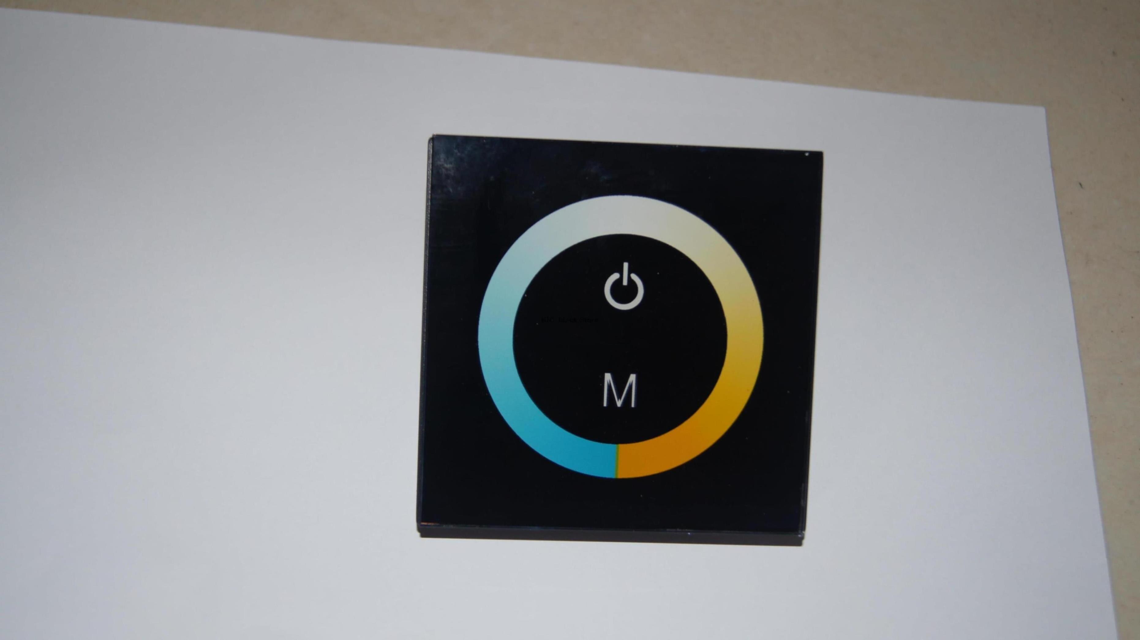 Led dimmer controller, color temperature Touch Panel wall mounted Controller DC12V-24V 2 Channels, TM07