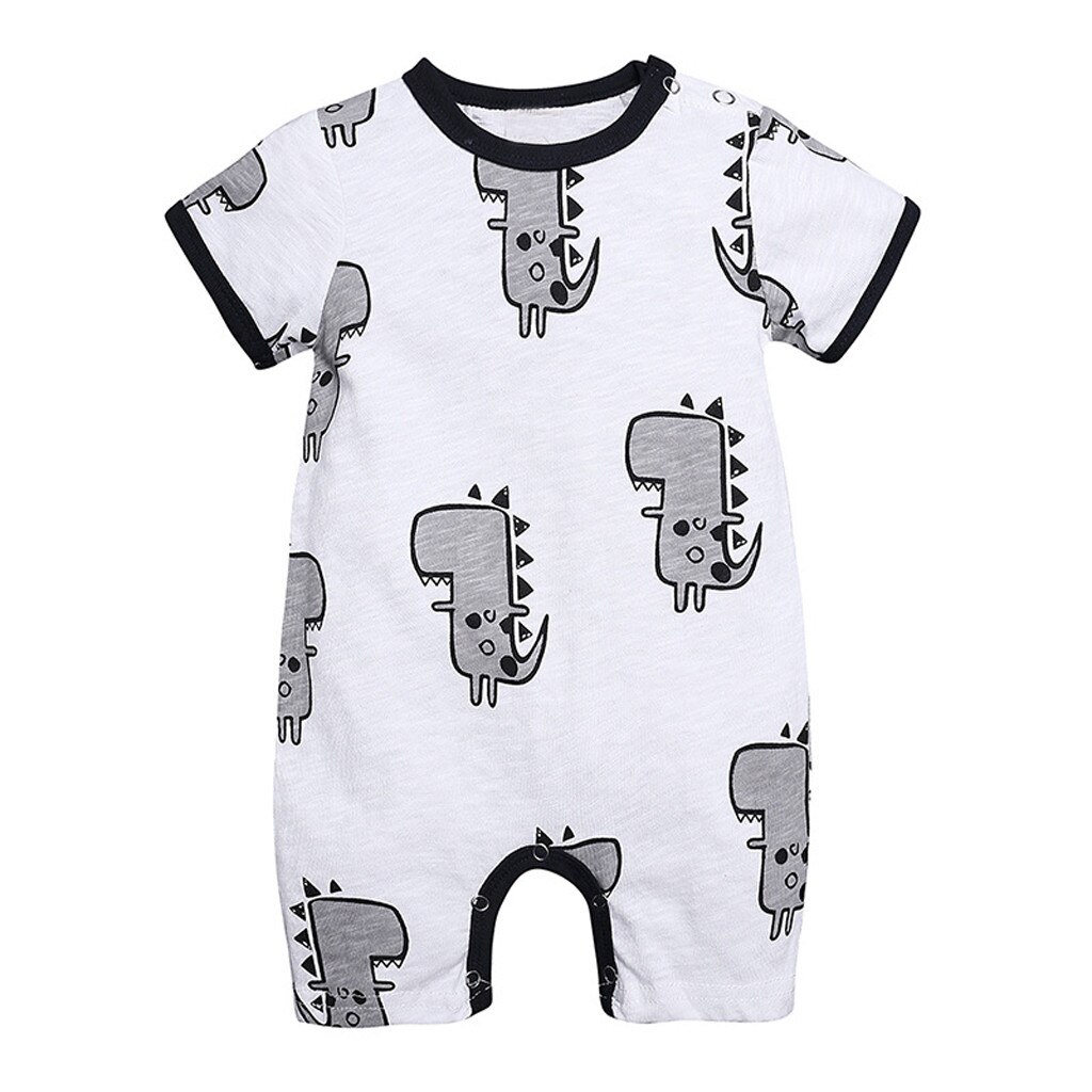 Zomer Mode Rompertjes Casual Pasgeboren Baby Baby Boy Meisje Cartoon Dinosaurus Romper Katoenen Jumpsuit Outfits Kleding Baby Kleding