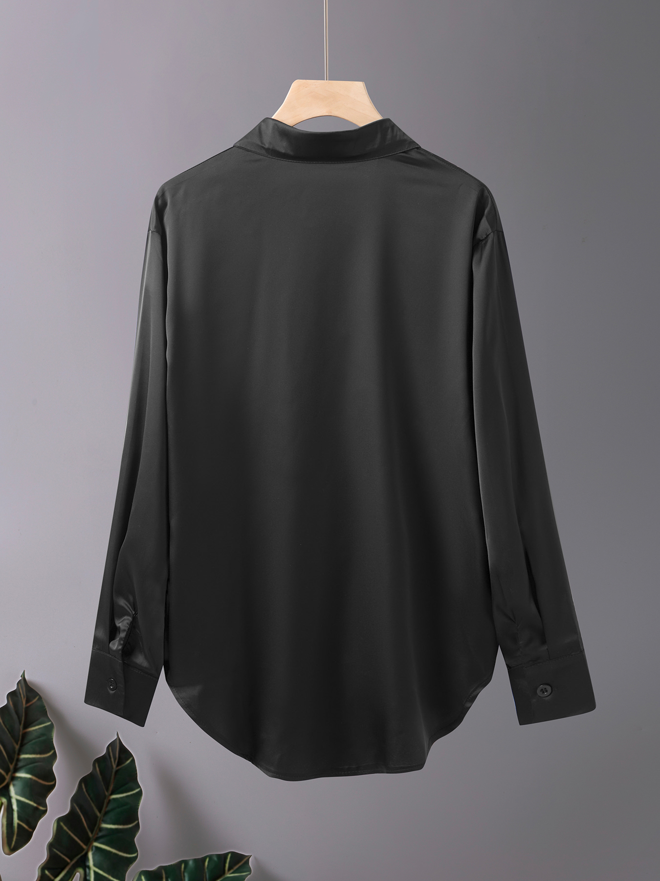 Plus size casual kontorsskjortor för kvinnor sidenskjortor höst långärmade skjortor med knappar damtoppar kontorsskjortor för kvinnor i acetat