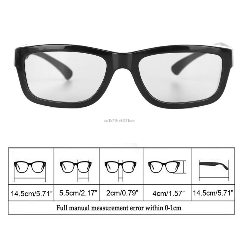 Circulair gepolariseerde passieve 3d stereobril zwart voor 3d tv's real d imax bioscopen