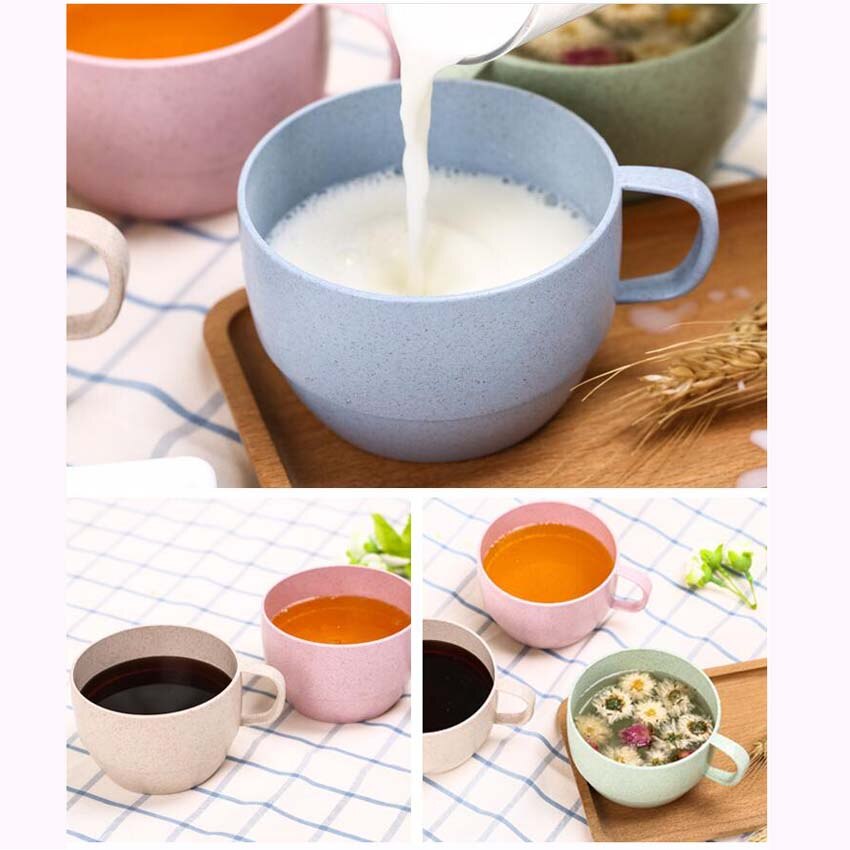 Tasse créative en paille de blé 250ml, 2 pièces, tasse à café, lait, petit déjeuner, joli, idée de pour les bébés et les enfants