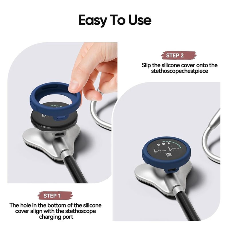 A01F-For EKO CORE 500? Digital Stethoscope,Dustproof Plug , 3-Pack Silicone Protective Cover Preventions Dust