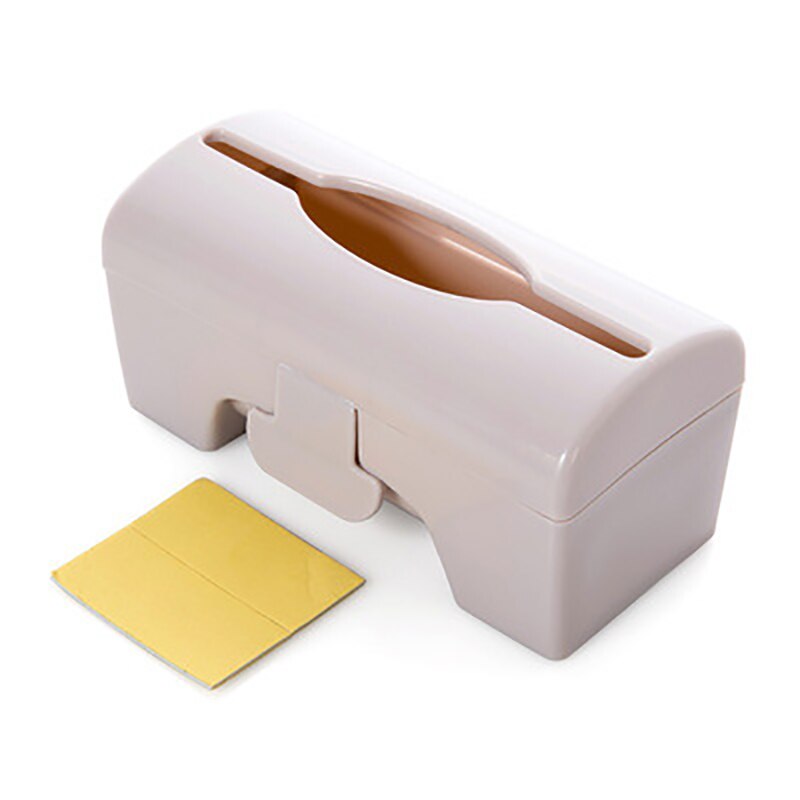 Søppelpose oppbevaringsboks veggmontert søppelsekker holder kjøkken plastpose container bad søppelpose dispenser arrangør: Beige